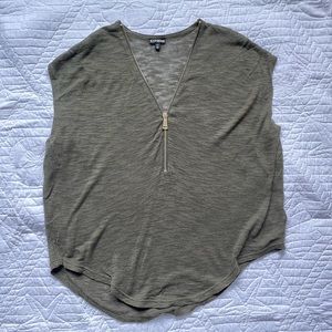 Olive Green oversized zipper top